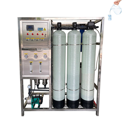 500LPH Purificazione per osmosi inversa Filtro per l'acqua potabile Fabbrica di cosmetici Sistema Ro Macchina per il trattamento dell'acqua a due fasi